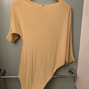 Yellow asymmetric shirt